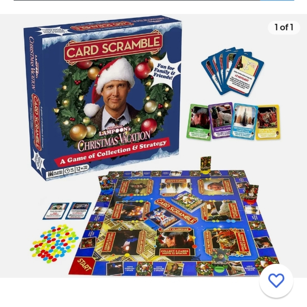 National Lampoons Christmas Vacation Card Scramble Board Game
